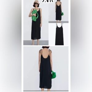 Zara Midi Tie-strap Slip Dress